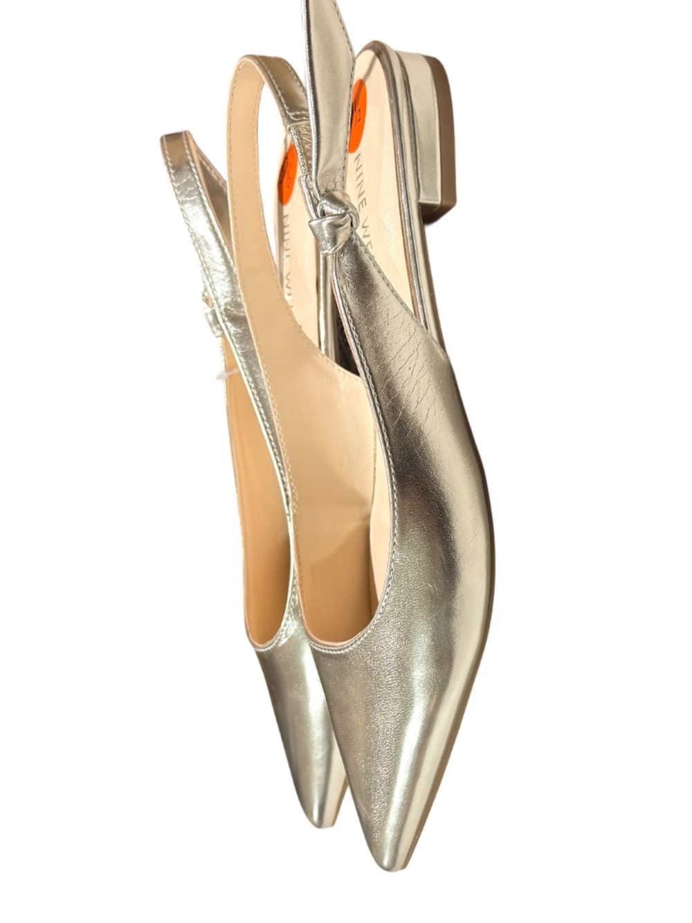Nine West Gold Metallic Pointed Slingback Flats - Picture 6 of 7